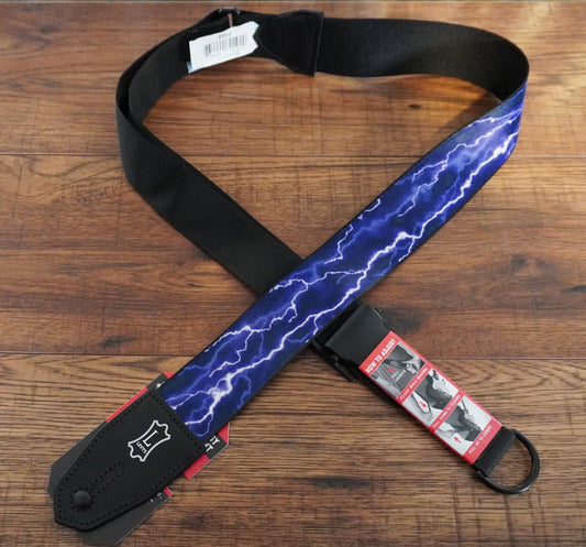 Levy's MPRH-18 Right Height 2" Polyester Guitar Bass Strap with Lightning Bolt Motif