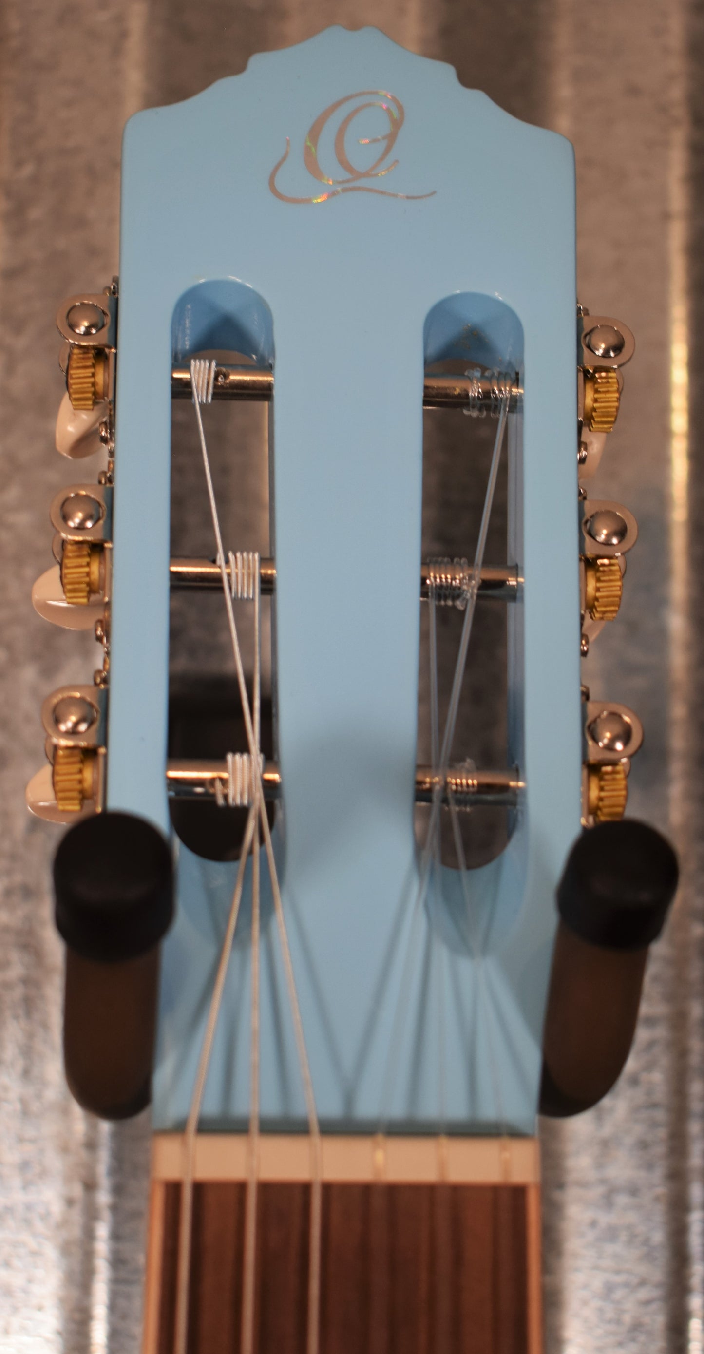 Ortega RGA-SKY Gaucho Nylon String Parlor Guitar Sky Blue Guitar & Bag #0094