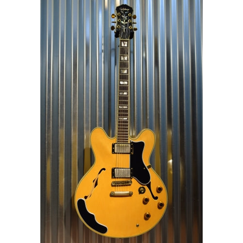 Epiphone Sheraton II Semi Hollow Natural Guitar Seymour Duncan 59 & Case 1990's Korea Used