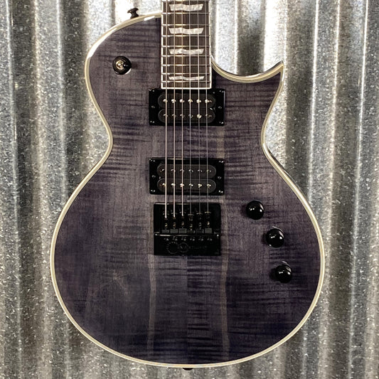 ESP LTD EC-1000 Evertune Flame See Thru Black Seymour Duncan Guitar EC1000ETFMSTBLK #1667 B Stock