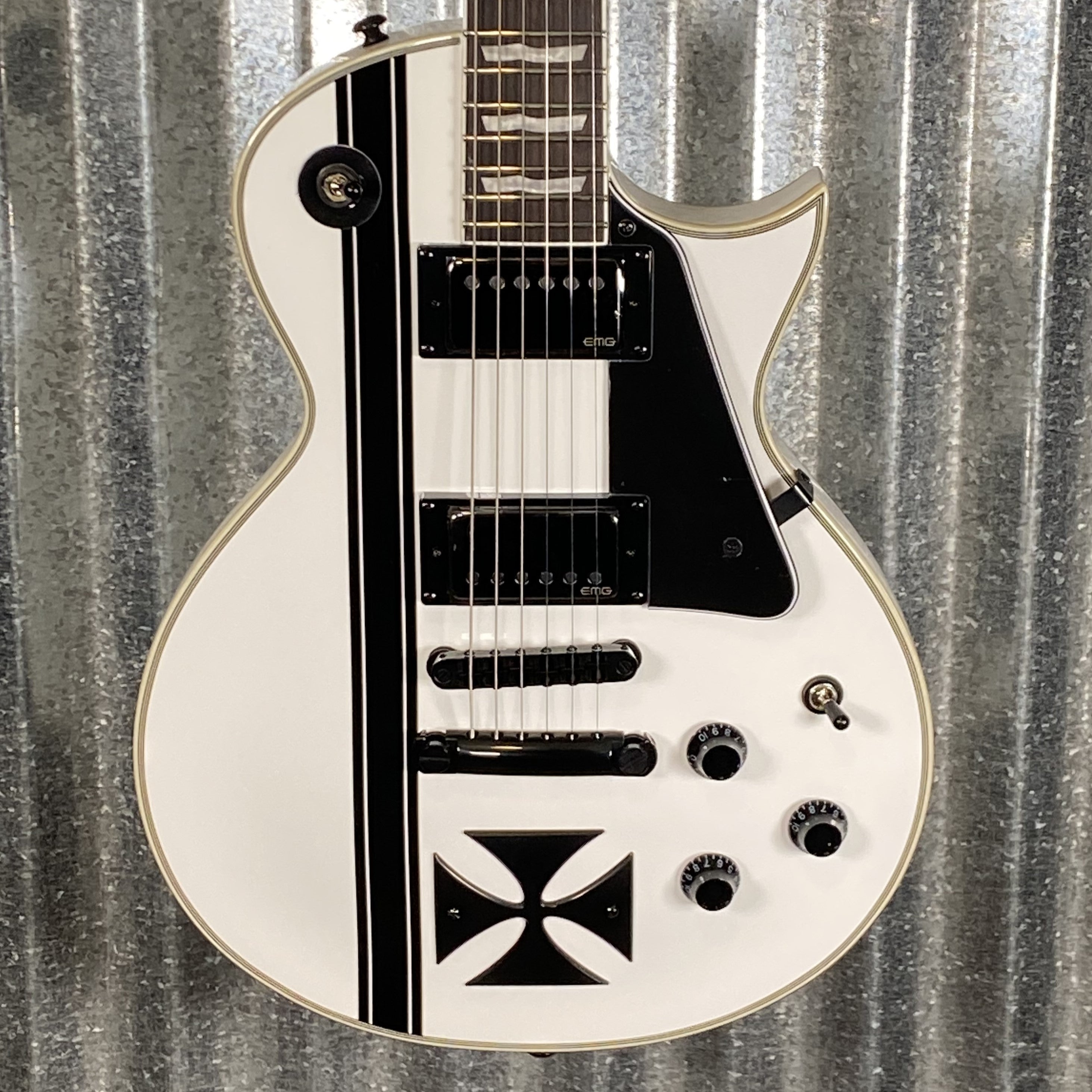 Amazon.com: ESP LTD James Hetfield Iron Cross SW - Snow