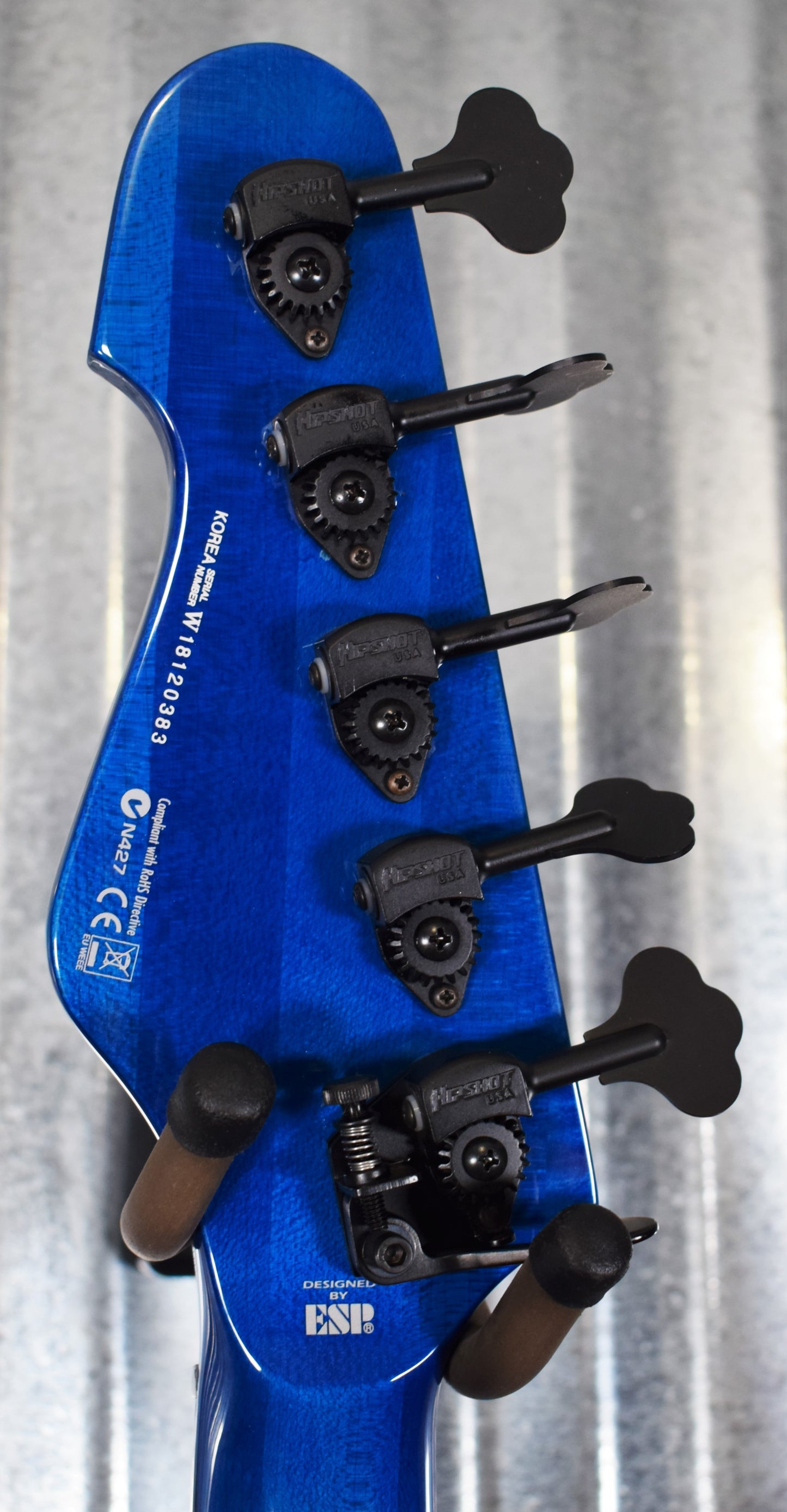 ESP LTD BB-1005 Bunny Brunel 5 String Bass Quilt Maple Black Aqua & Case LBB1005QMBLKAQ #0383