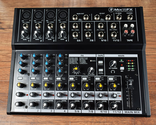 Mackie Mix12FX 12 Channel Compact PA Mixer with Effects Used