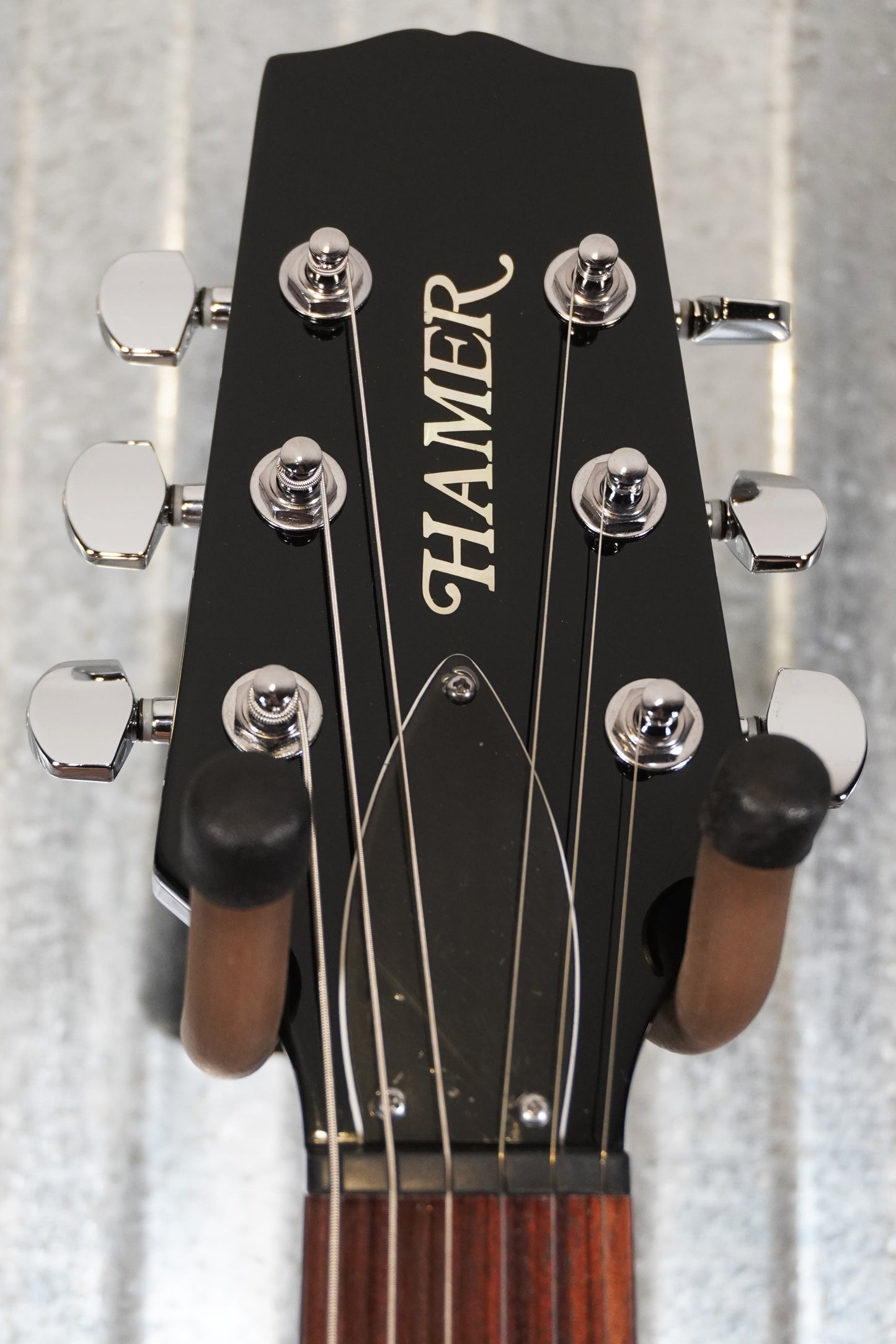 Hamer Archtop Flame Trans Black Double Cut Guitar SATF-TBK #0131