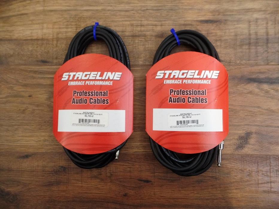 Stageline SL18 SL Series 18 Feet Instrument Cable 1 Pair (2)