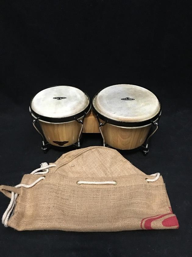 LP Latin Percussion CP221 AW Traditional Wood Bongos & Bag *