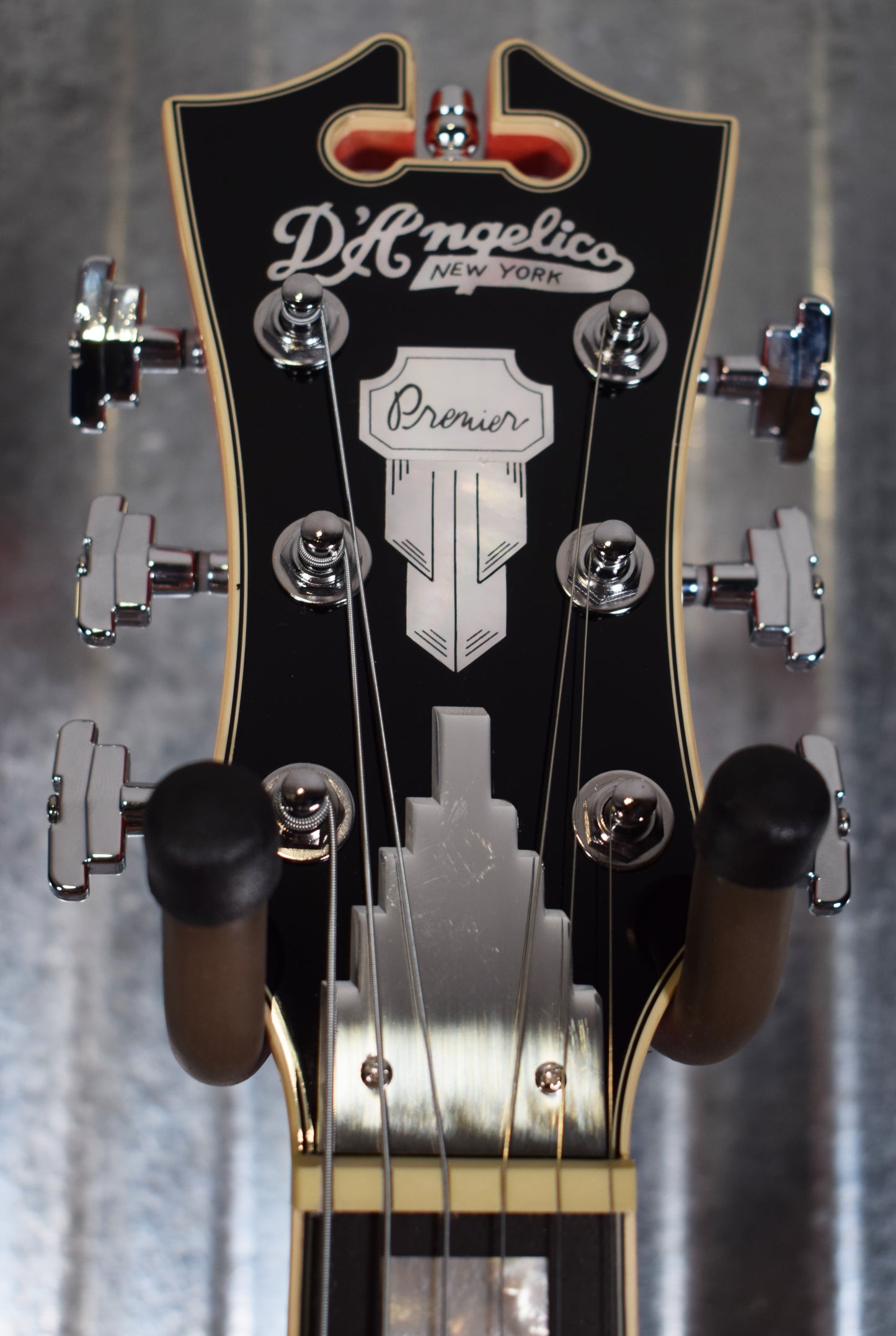 D'Angelico Premier Mini DC Cut Semi Hollow Stop Bar Fiesta Red Guitar & Bag #0182