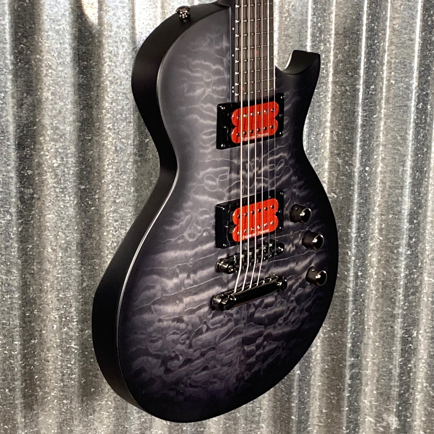 ESP LTD BB-600B Ben Burnley Baritone Quilt Top See Through Black Satin Seymour Duncan Guitar & Case #0854 B Stock