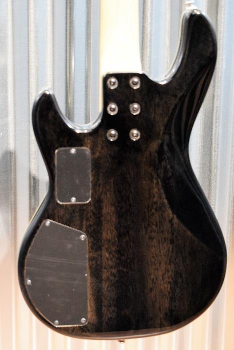 G&L Tribute M-2000 GTS 4 String Carved Flame Top Trans Black Bass #8459