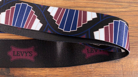 Levy's MP2SLD-005 2" Polyester Sublimation Guitar Strap Black Blue Purple
