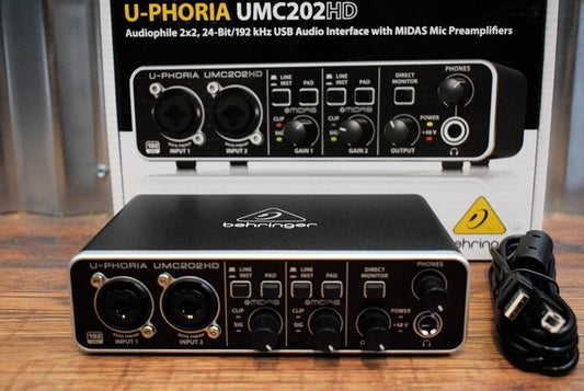 Behringer U-Phoria UMC202HD Audiophile 2x2 24 Bit USB Recording Interface Midas