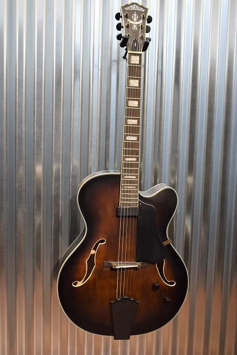 Washburn J600 Distressed Flame Matte Jazz Hollow Body Guitar J600SWK J600K #011