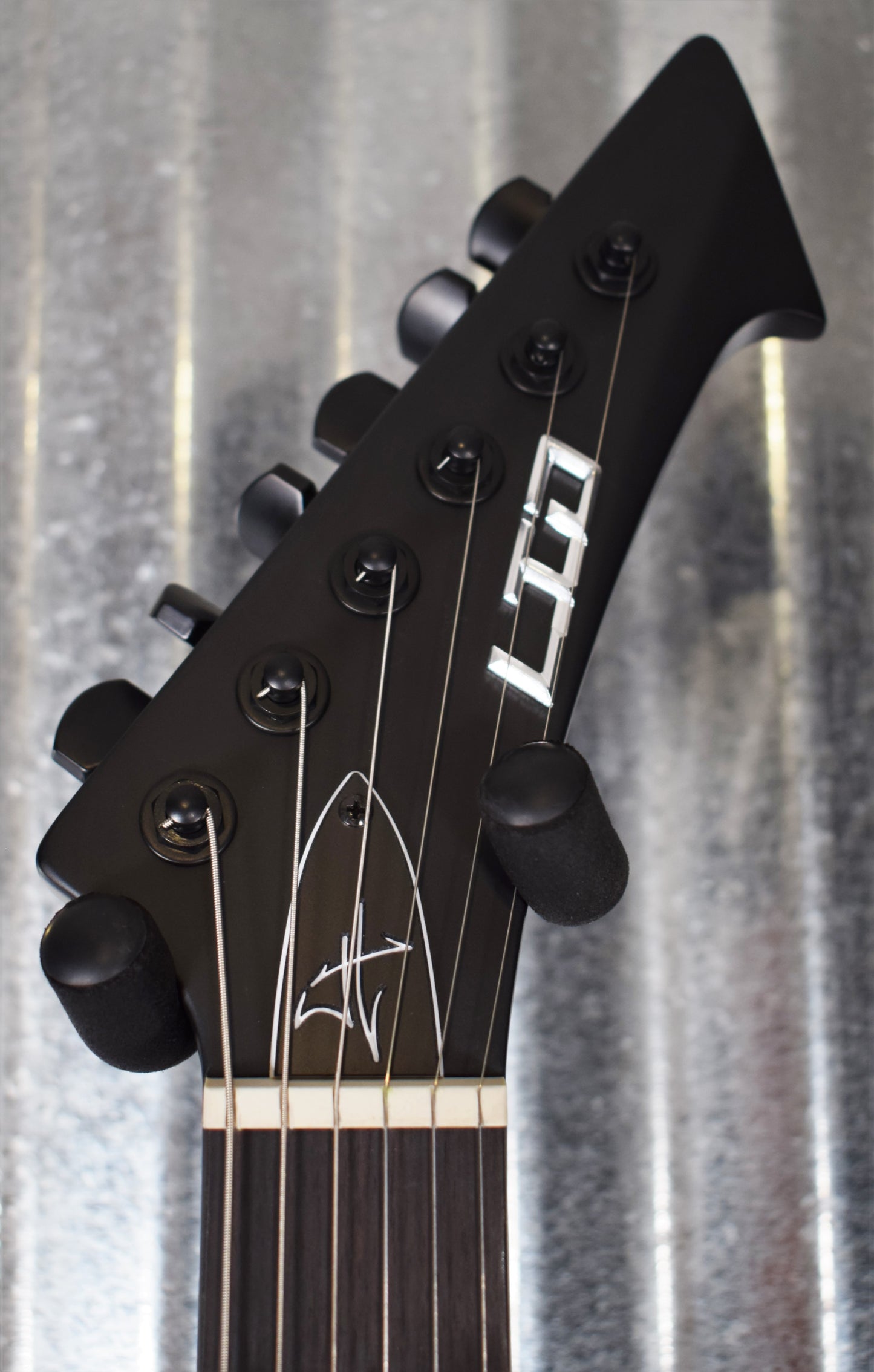 ESP LTD Vulture Black Satin James Hetfield Guitar & Case LVULTUREBLKS #1576 Demo