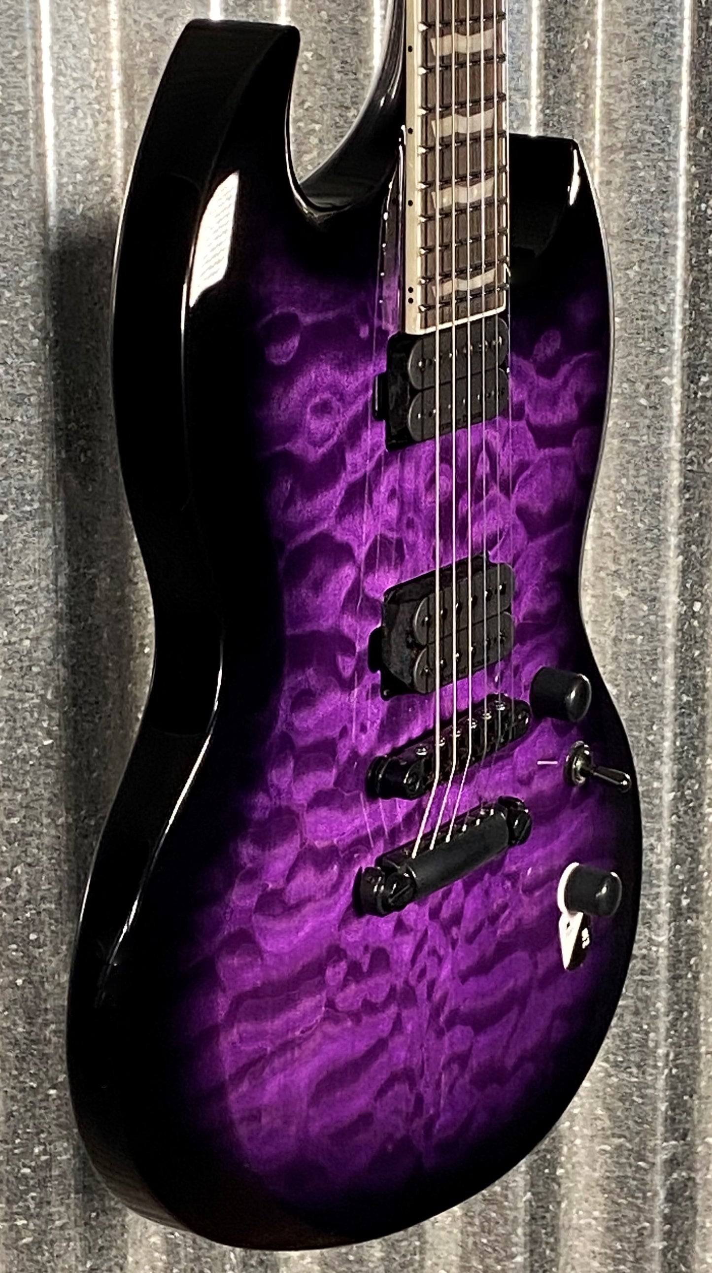 ESP LTD Viper 1000 See Thru Purple Guitar LVIPER1000QMSTPSB #0816