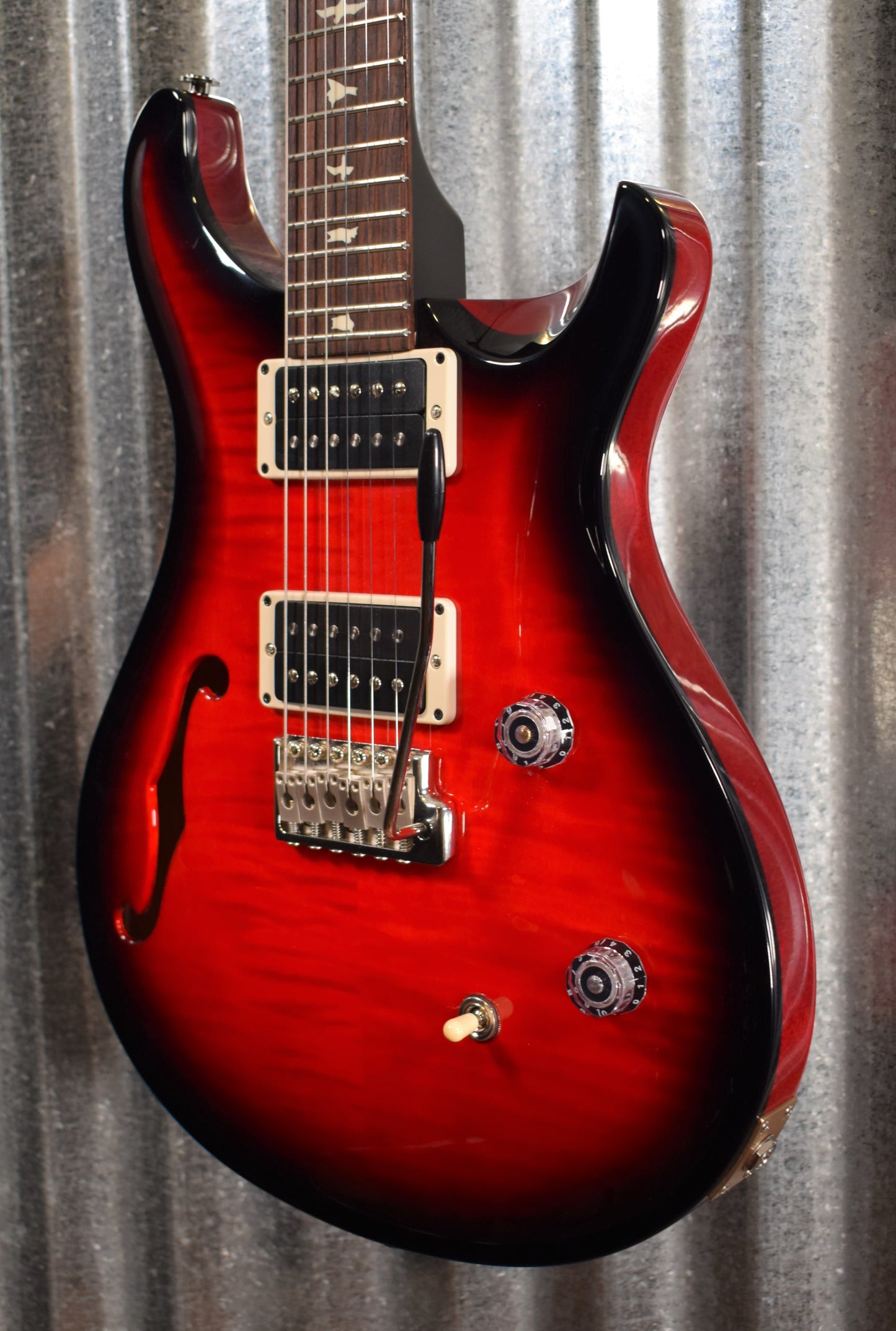 PRS Paul Reed Smith CE 24 Semi Hollow Scarlet Smokewrap Burst Guitar & Bag #4701