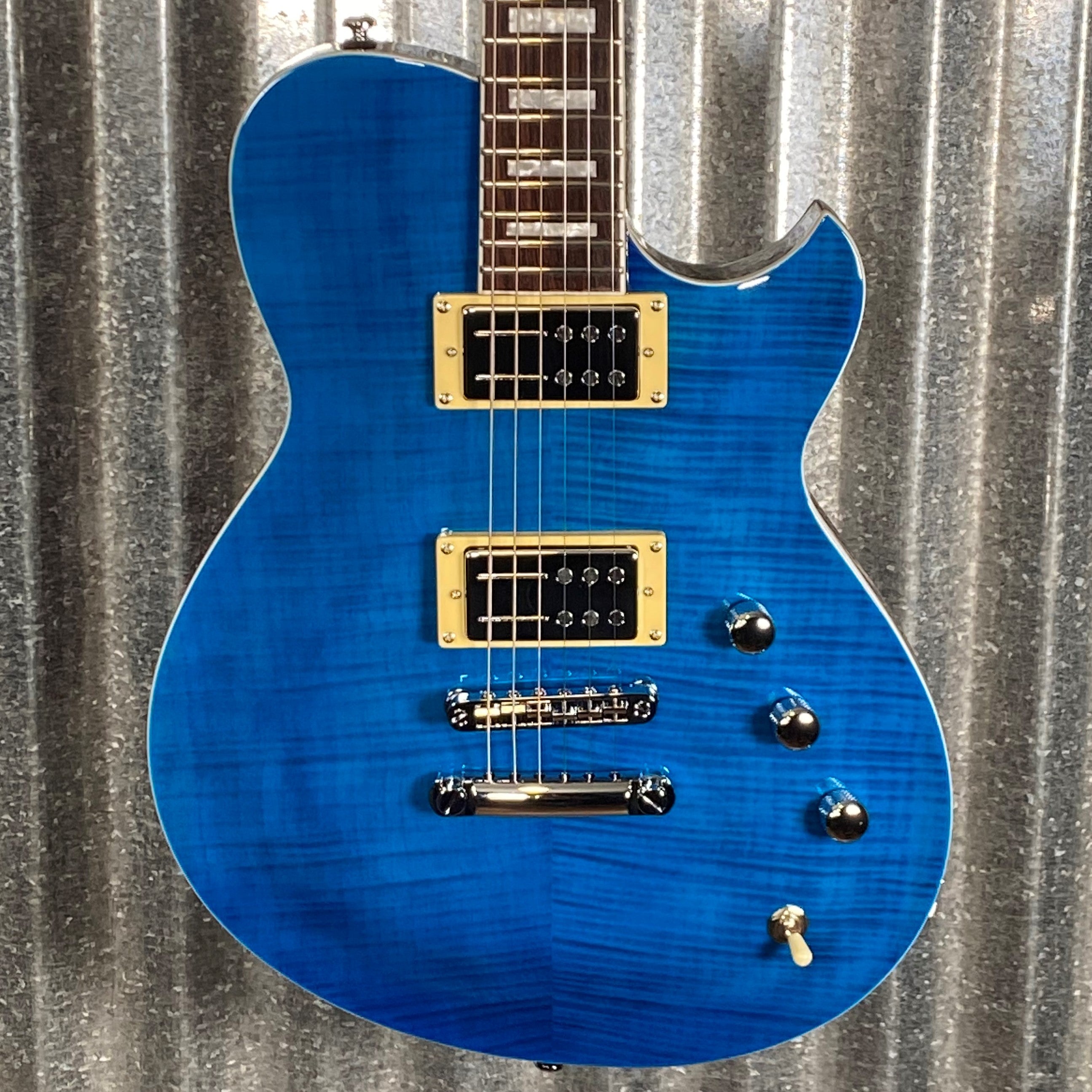 Reverend RoundHouse RA Transparent Blue Guitar & Bag #565572