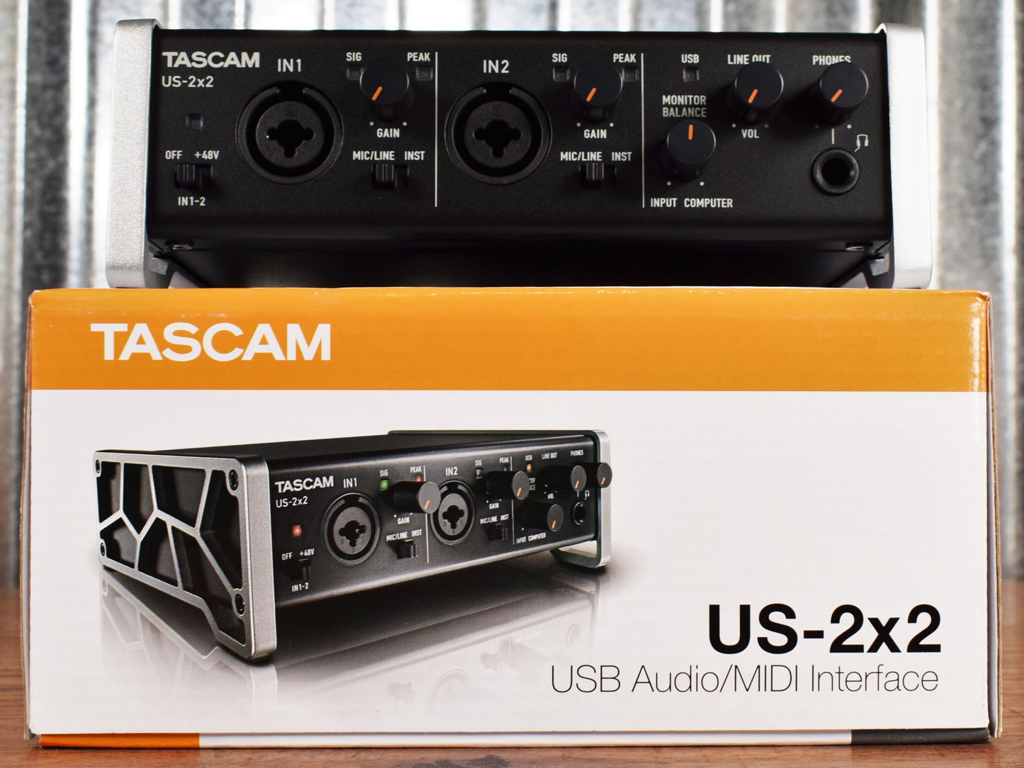 Tascam US-2x2 Two Channel USB Audio Midi Recording Interface