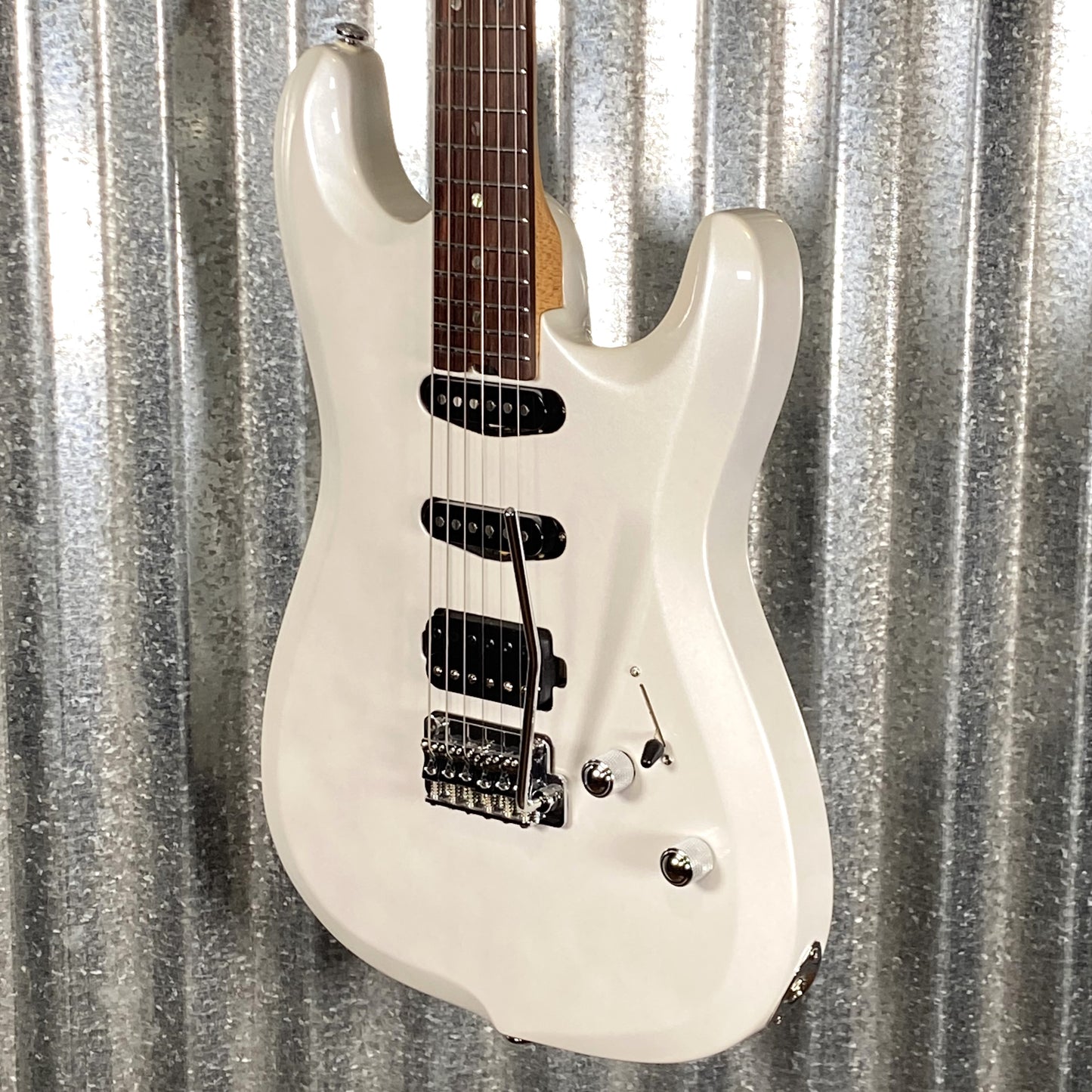 Musi Capricorn Fusion HSS Superstrat Pearl White Guitar #0141