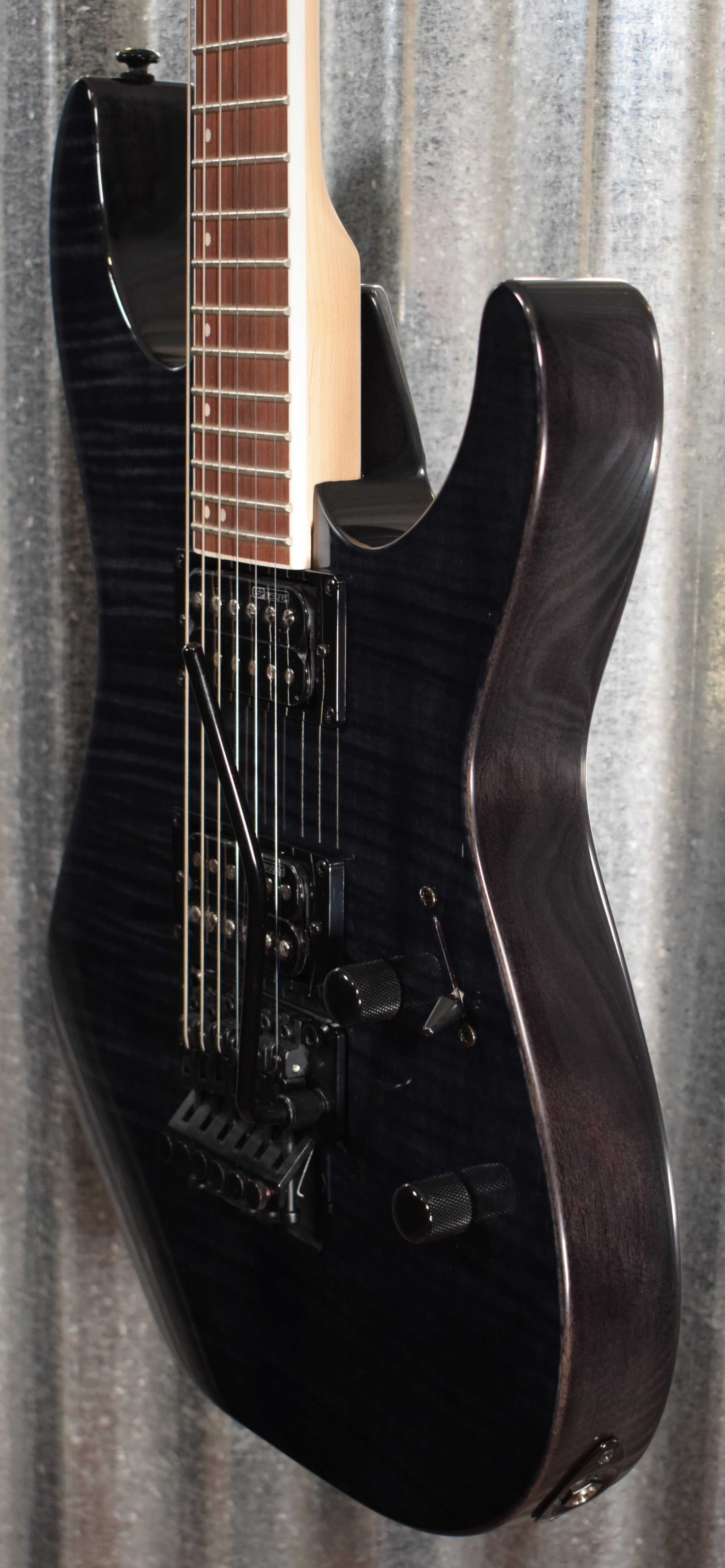 ESP LTD M-200FM See Thru Black Flame Top Guitar LM200FMSTBLK