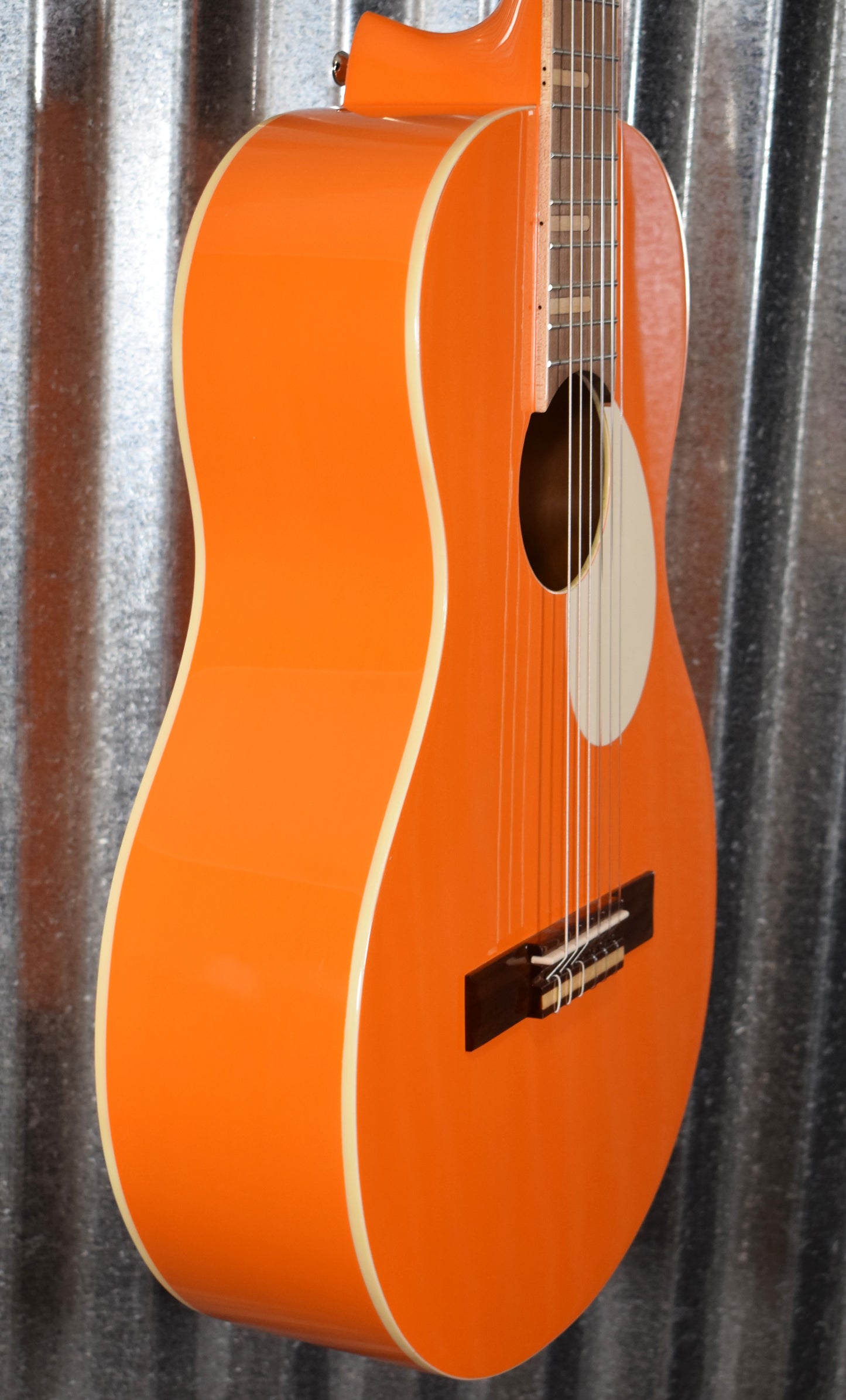 Ortega RGA-ORG Gaucho Acoustic Nylon String Parlor Orange Guitar & Bag #0039