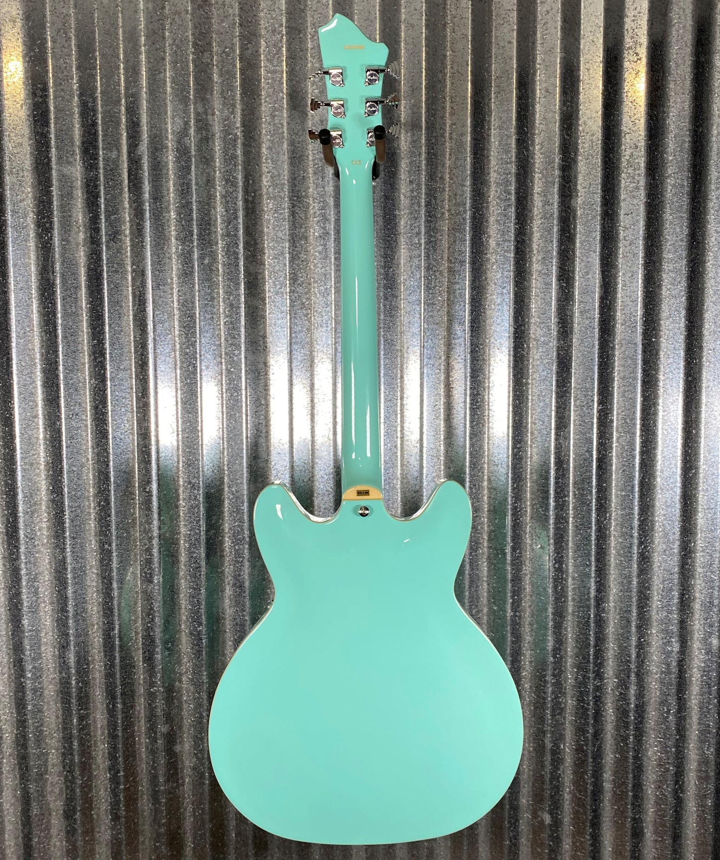 Hagstrom VIK-ABE Viking Aged Sky Blue Semi Hollow Body Guitar #0158