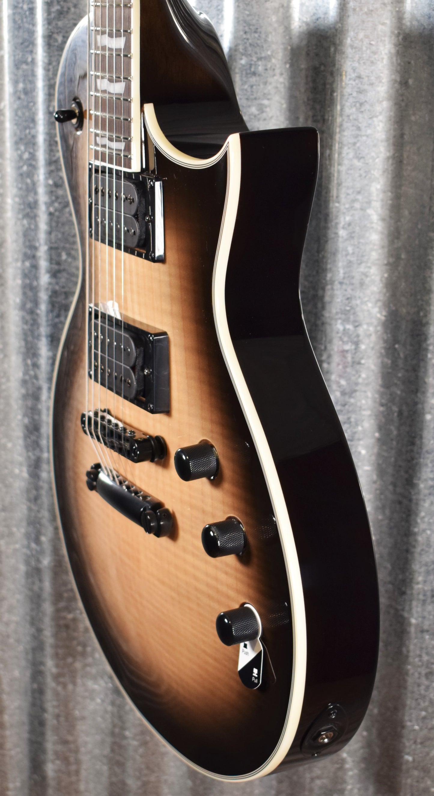 ESP LTD EC-1000T Flame Black Natural Burst Seymour Duncan Guitar LEC1000TFMBLKNB #0635 Demo