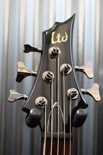 ESP LTD F-415FM 5 String Bass Flame Top Transparent Black EMG 40DC Pickups #1763