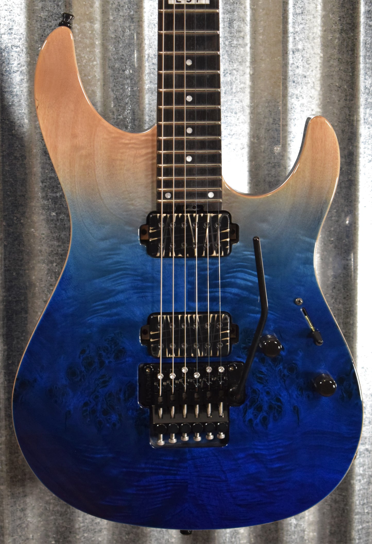 ESP E-II SN-2 Blue Natural Fade Bare Knuckle Guitar & Case EIISN2BMBLUNFD #1193