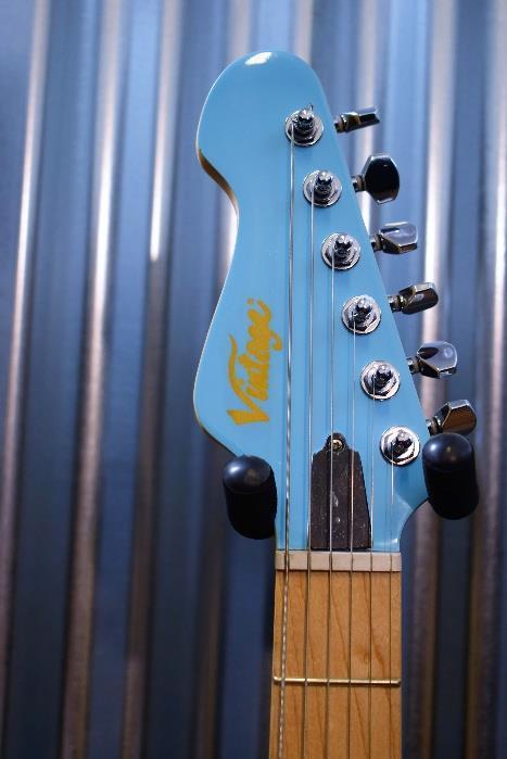 Vintage Guitars V6M24LB Laguna Blue 24 Fret Guitar B Stock #007