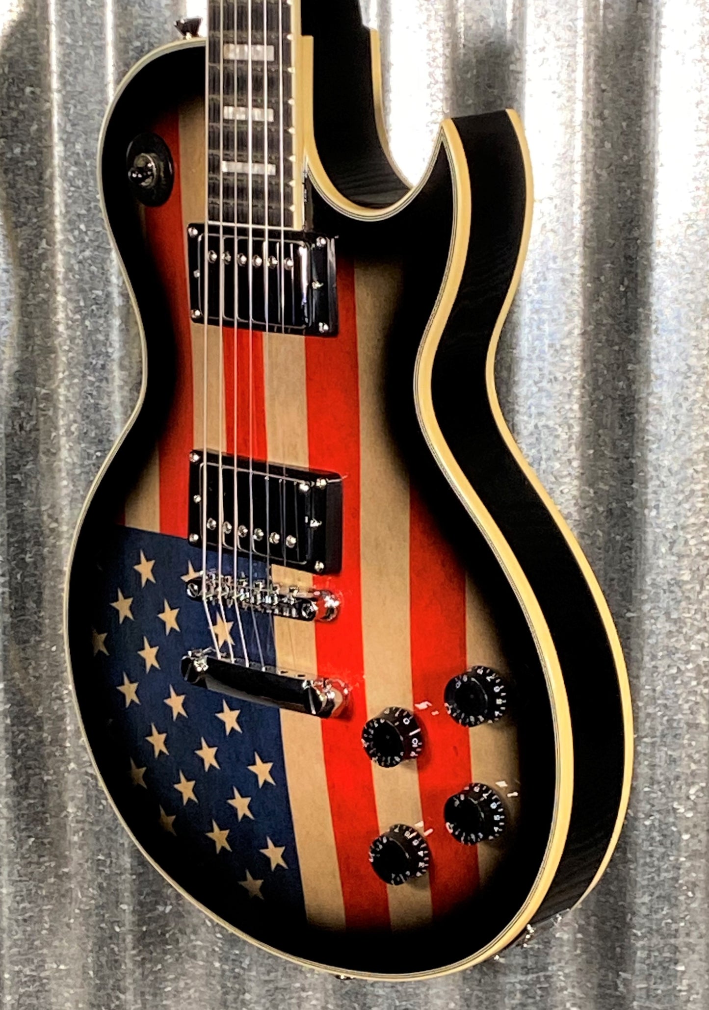 Leo Jaymz SC-003 LP Arched Top American Flag Guitar Used