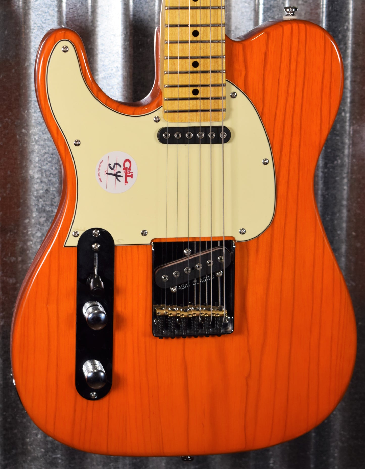 G&L Tribute ASAT Classic Clear Orange Left Hand Guitar #0311 Used
