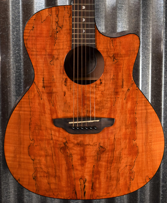 Luna Gypsy Exotic Spalt Natural Gloss Acoustic Guitar #1870 Used
