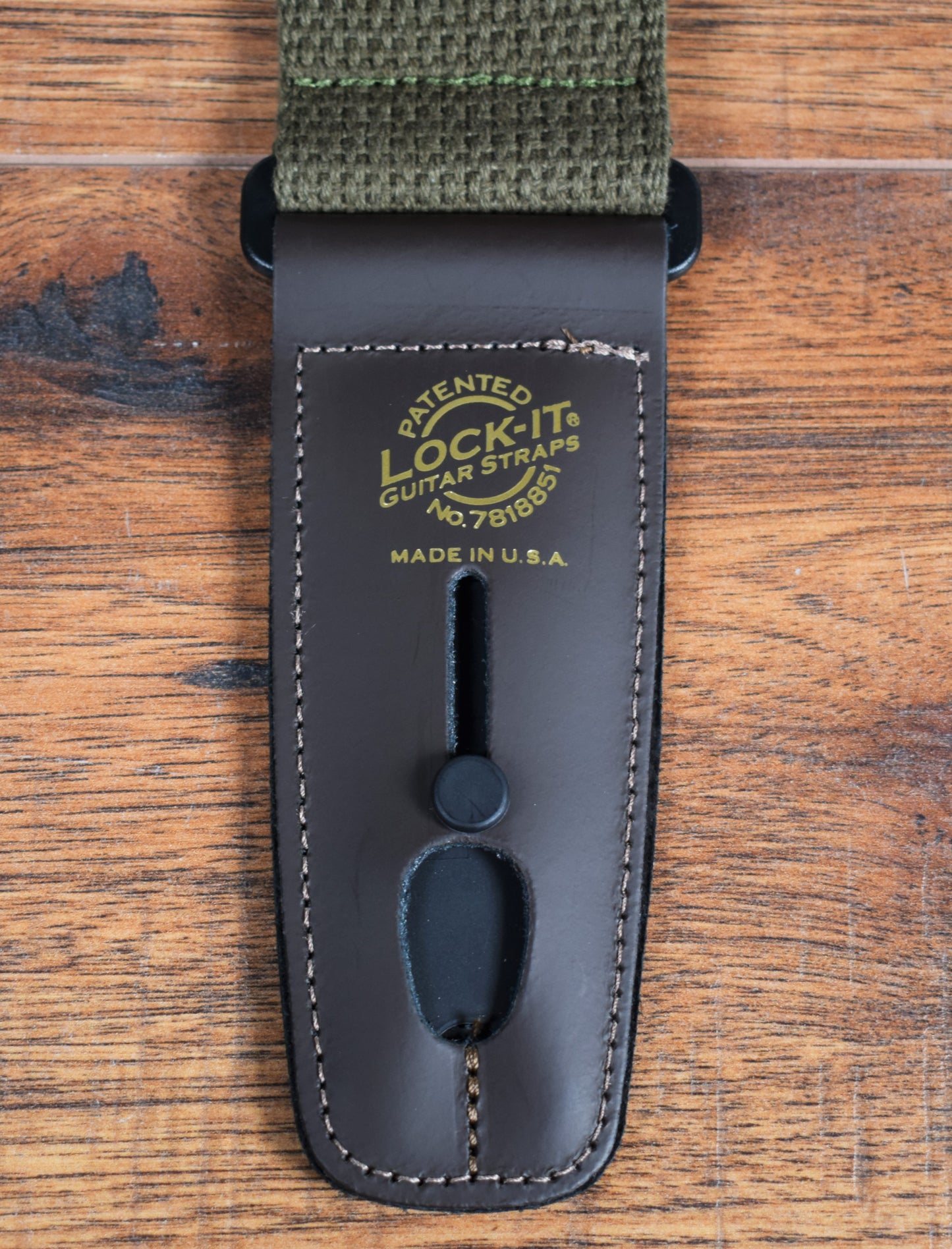 LOCK-IT Straps Cotton Series 2" Olive Cotton Guitar Bass Strap 050 C2-OLV/BRN