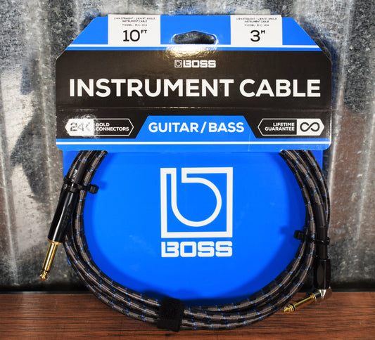 Boss BIC-10A 10FT / 3M 1/4" Instrument Cable Angle/Straight