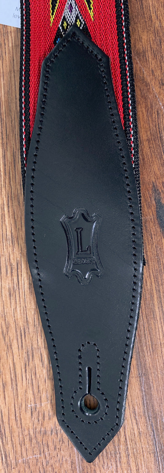 Levy's MSSN80-Red 2" Polypropylene Jacquard Weave Guitar Strap