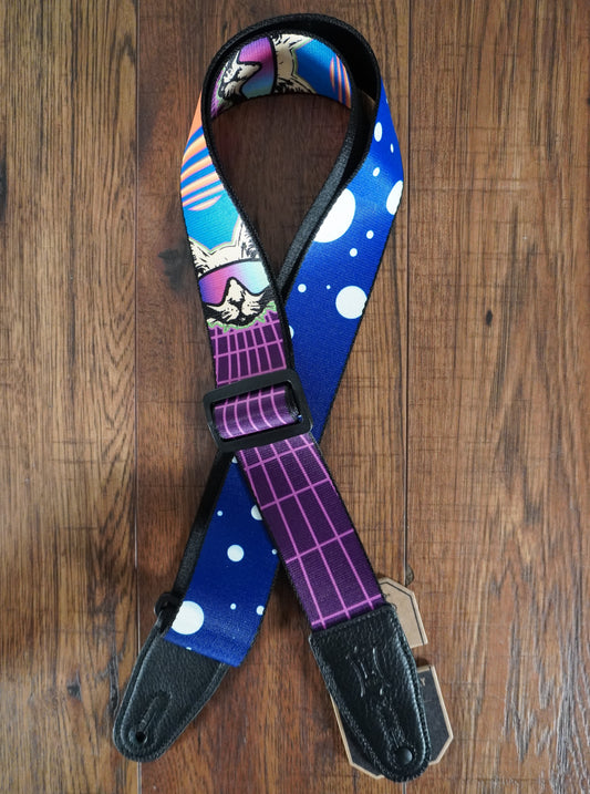 Levy's MPD2-119 2” Polyester Guitar Bass Strap with Cyber Cat Motif