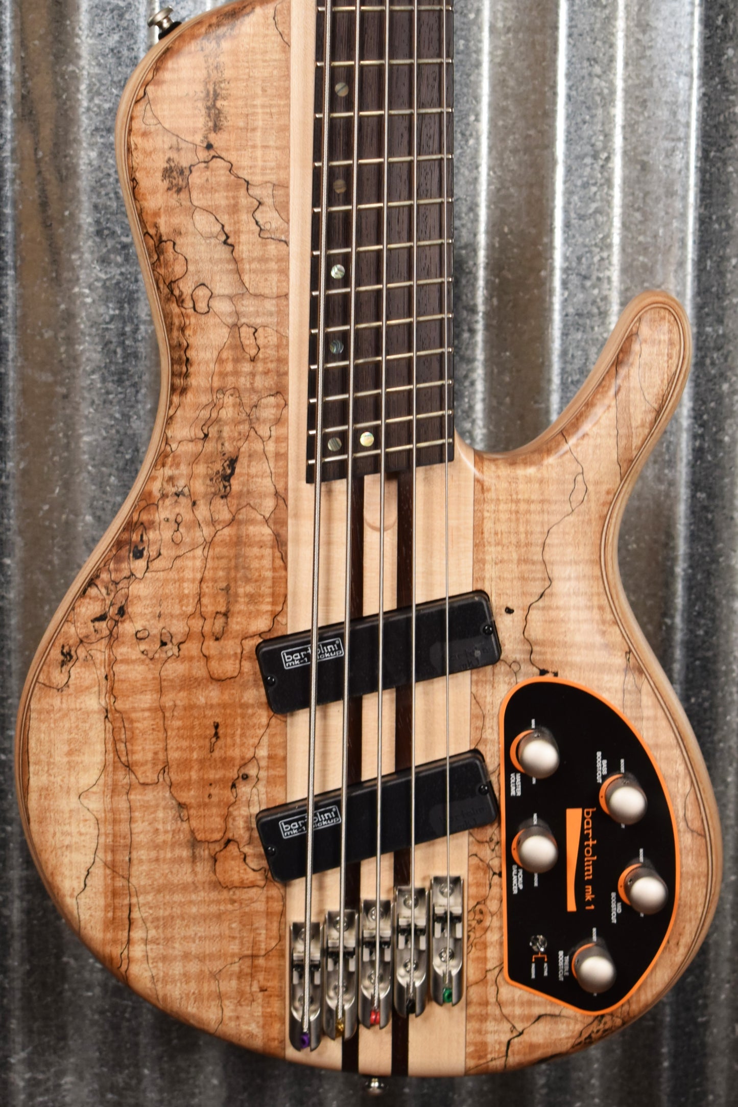 Cort Artisan A5 Plus SCMS Single Cut Multi Scale 5 String Bass Open Pore Natural & Case Blem #7710