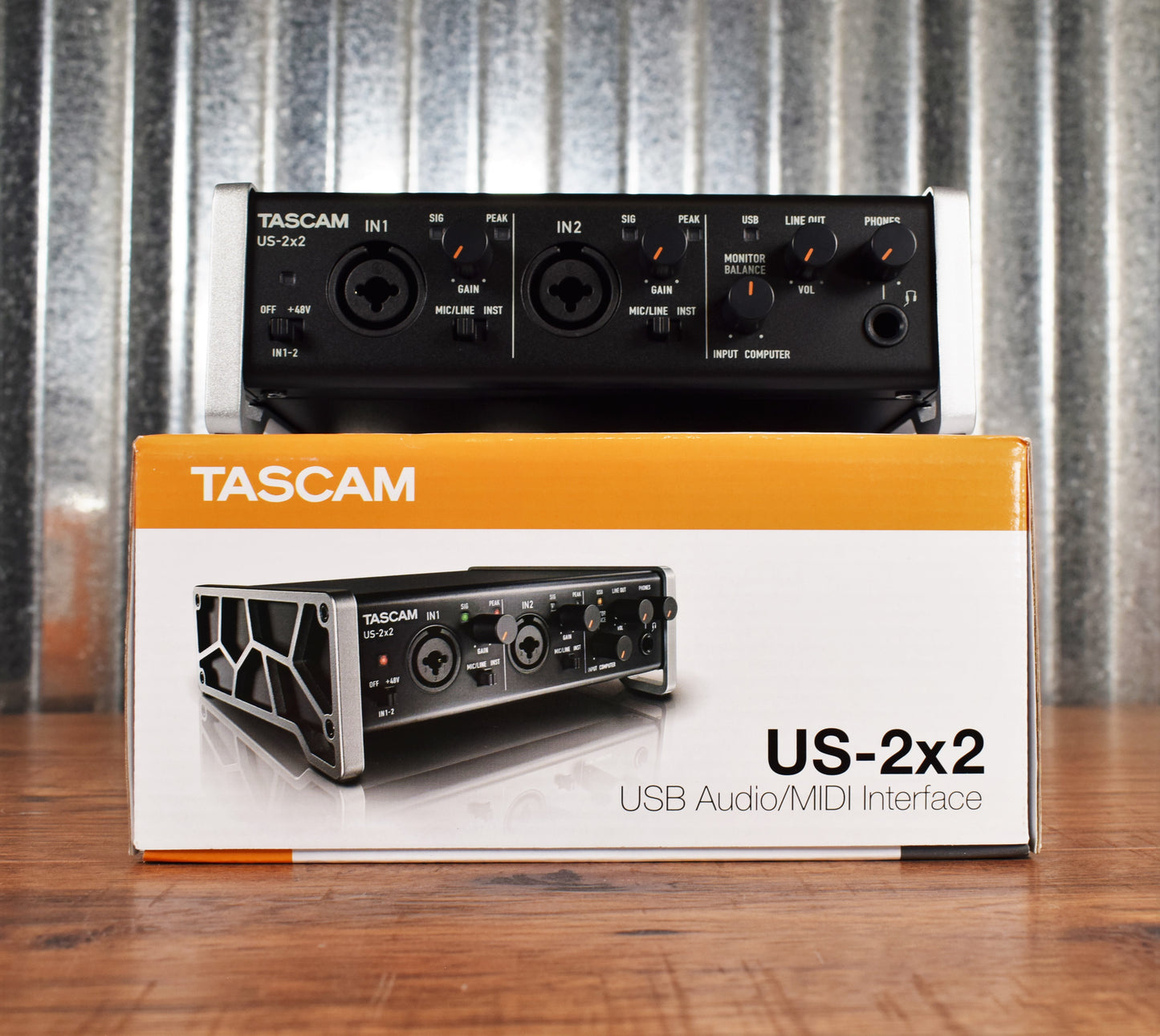 Tascam US-2x2 Two Channel USB Audio Midi Recording Interface