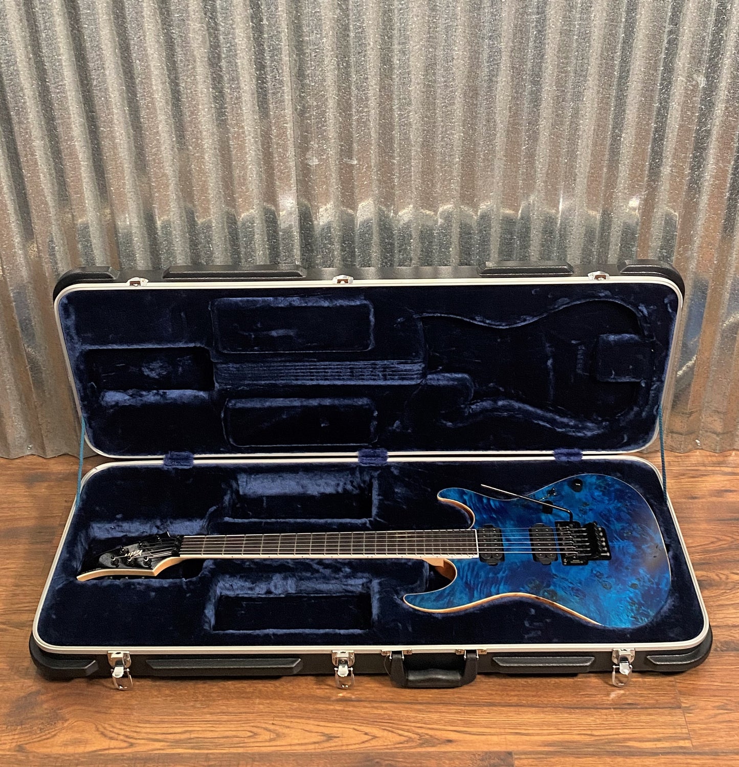 Vola Ares FR BM Tribal Blue Burl Satin Guitar & Case #3428