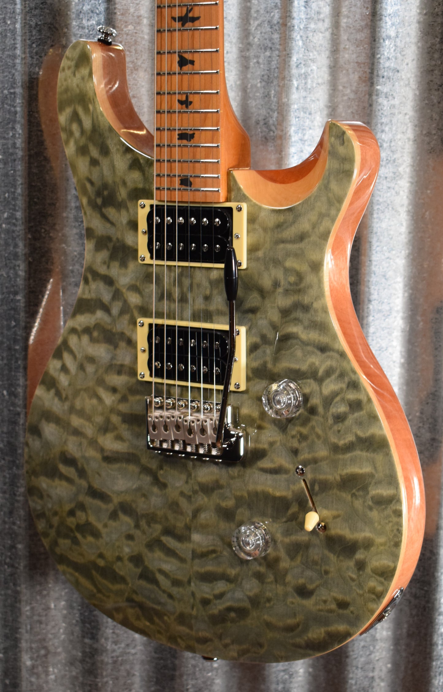 PRS Paul Reed Smith SE Custom 24 Roasted Maple Limited Trampas Green Guitar & Bag #9931