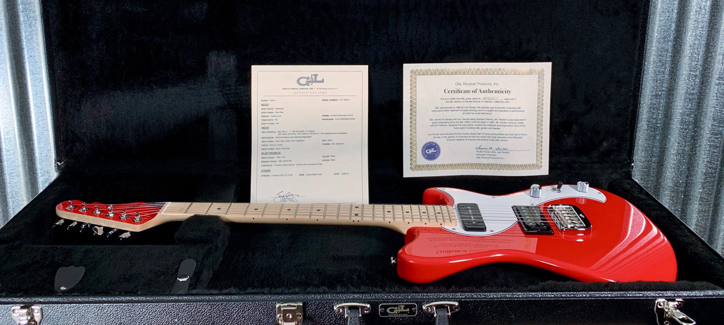 G&L USA Fullerton Custom Fallout Rally Red Guitar & Case 2018 #3217