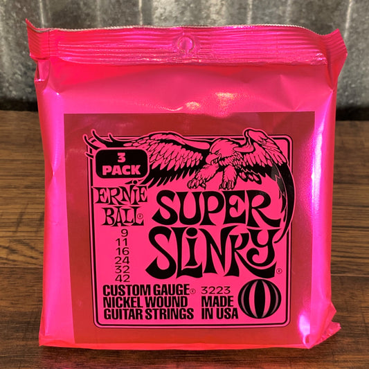 Ernie Ball Super Slinky 9-42 Electric Guitar String Set 3 Pack
