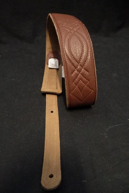 Levy's Leather DM1SG-BRN 2.5 Inch Gament Leather Guitar Strap Brown