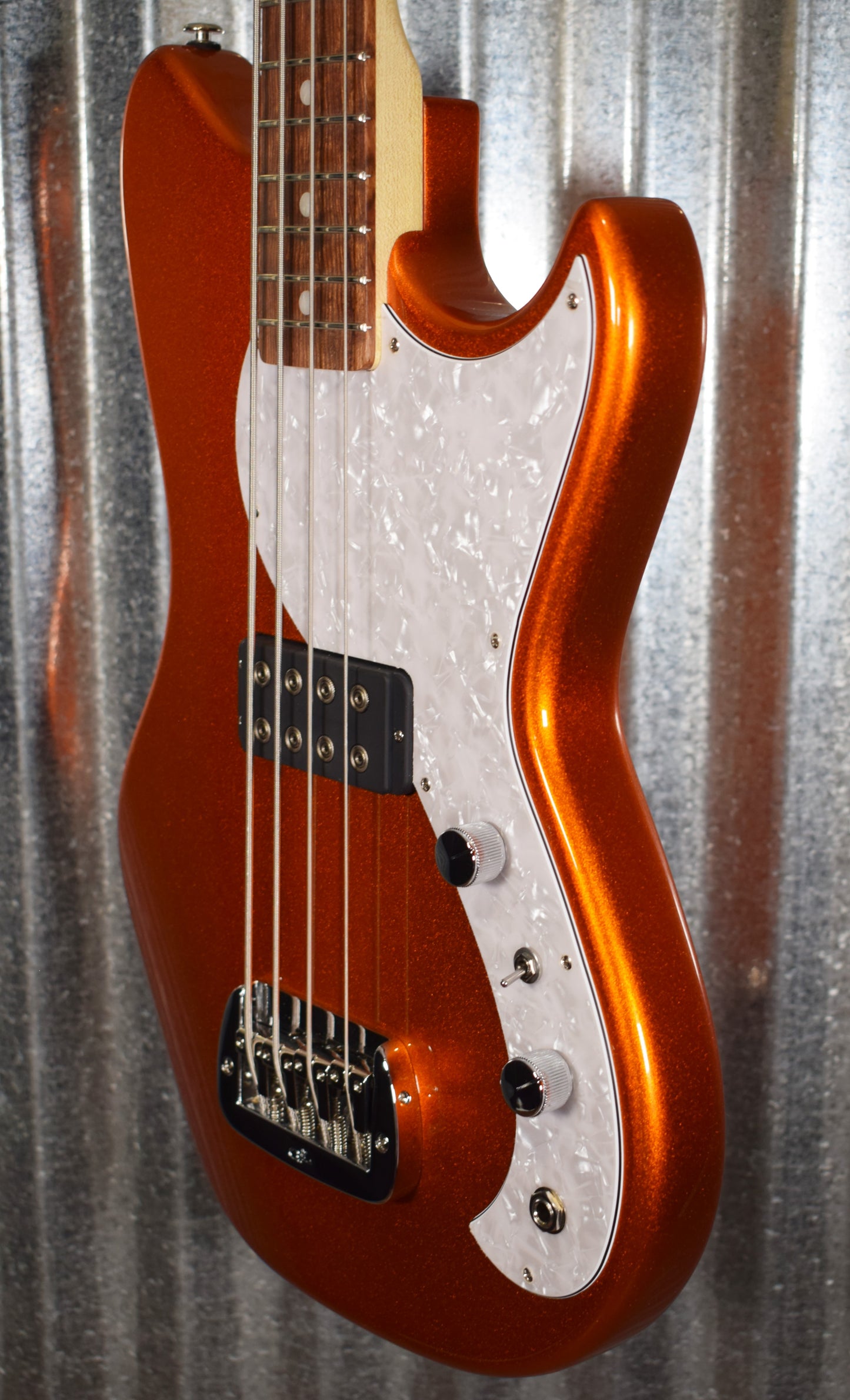 G&L USA Fullerton Deluxe Fallout 4 String Short Scale Bass Tangerine & Bag #5184