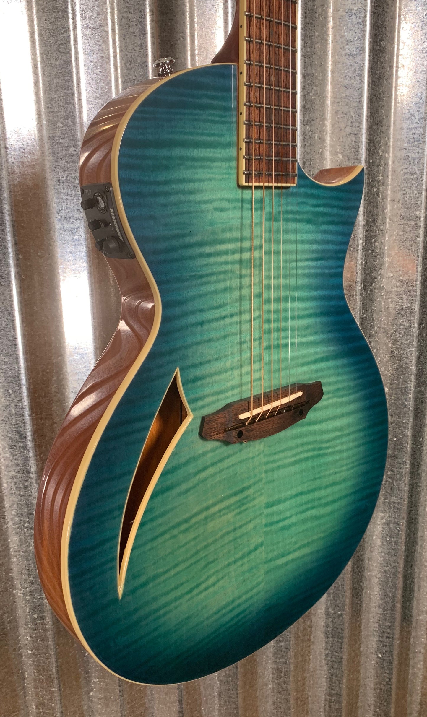 ESP LTD TL-6 Aqua Marine Mist Acoustic Electric Guitar & Case TL6FMAQMB #1801