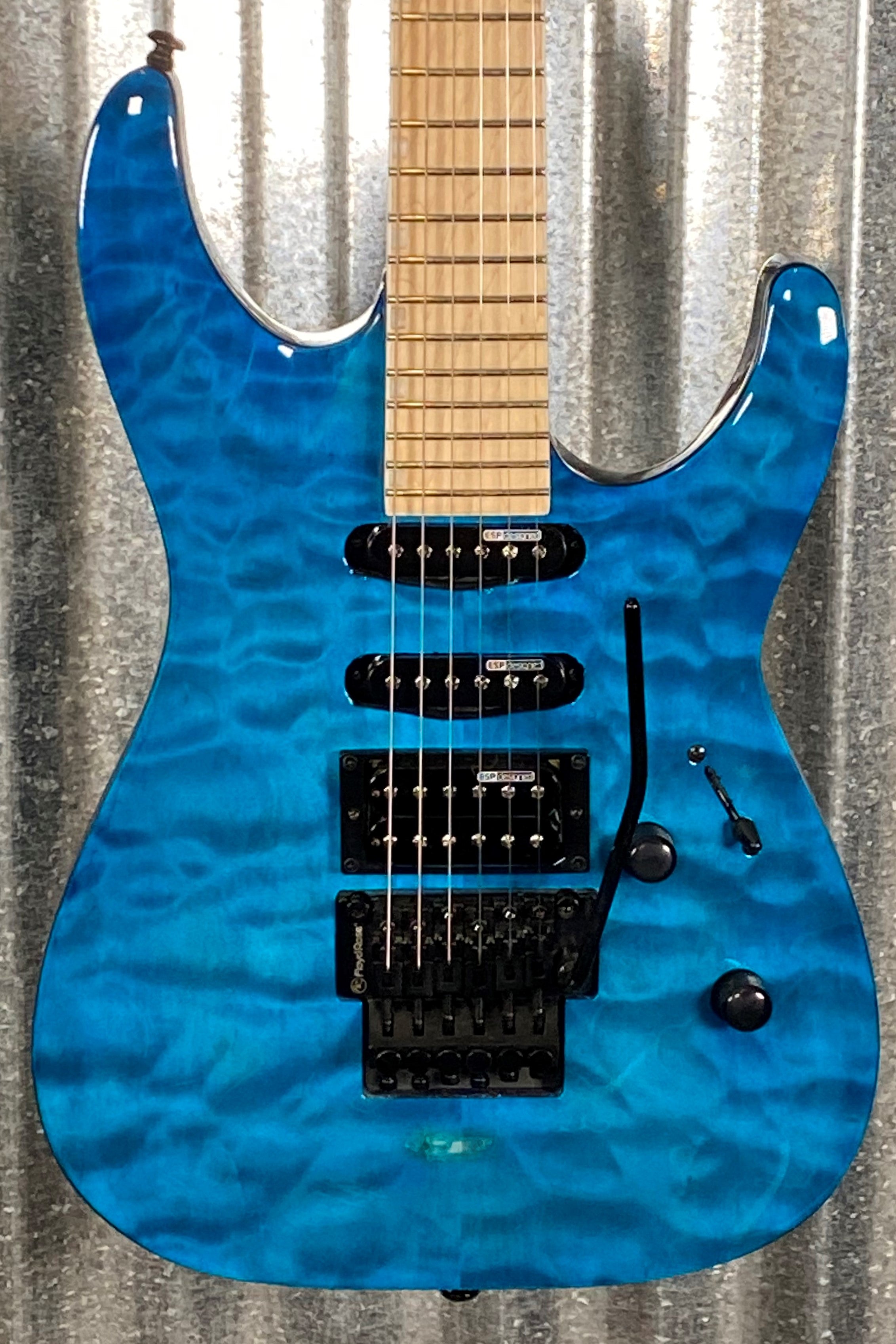 ESP LTD MH-203QM Electric Guitar， See Thru Blue並行輸入-