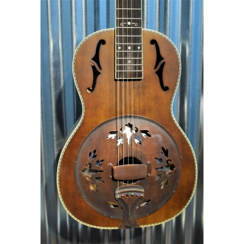 Washburn R360K Distressed Bronze Parlor Resonator Acoustic Guitar & Case #1280