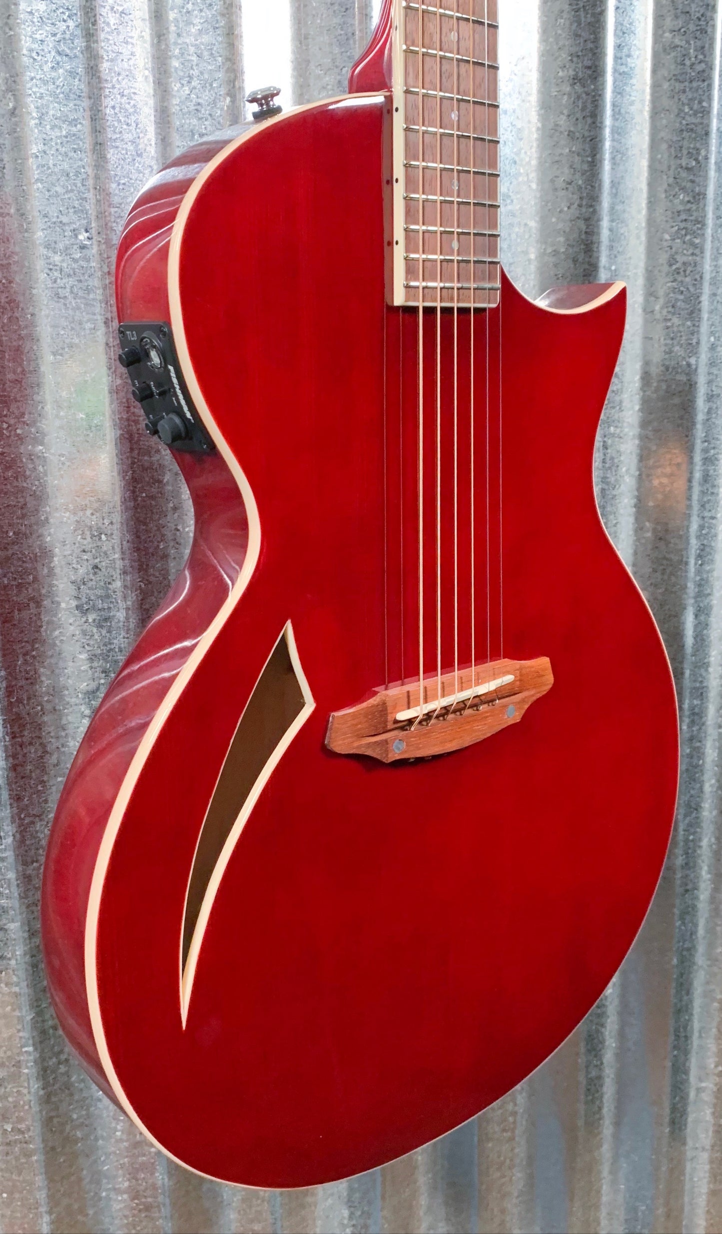 ESP LTD TL-6 Wine Red Thin Acoustic Electric Guitar & Bag LTL6WR #0679 Demo