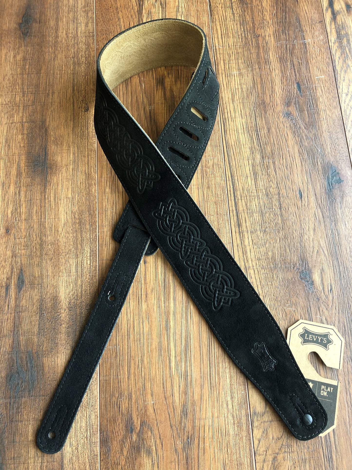 Levy's MS26CK-BLK 2.5" Ajustable Suede Guitar & Bass Strap Black