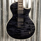 ESP LTD EC-1000 Piezo Bridge Quilt Top See Through Black Guitar & Case #2442 B Stock
